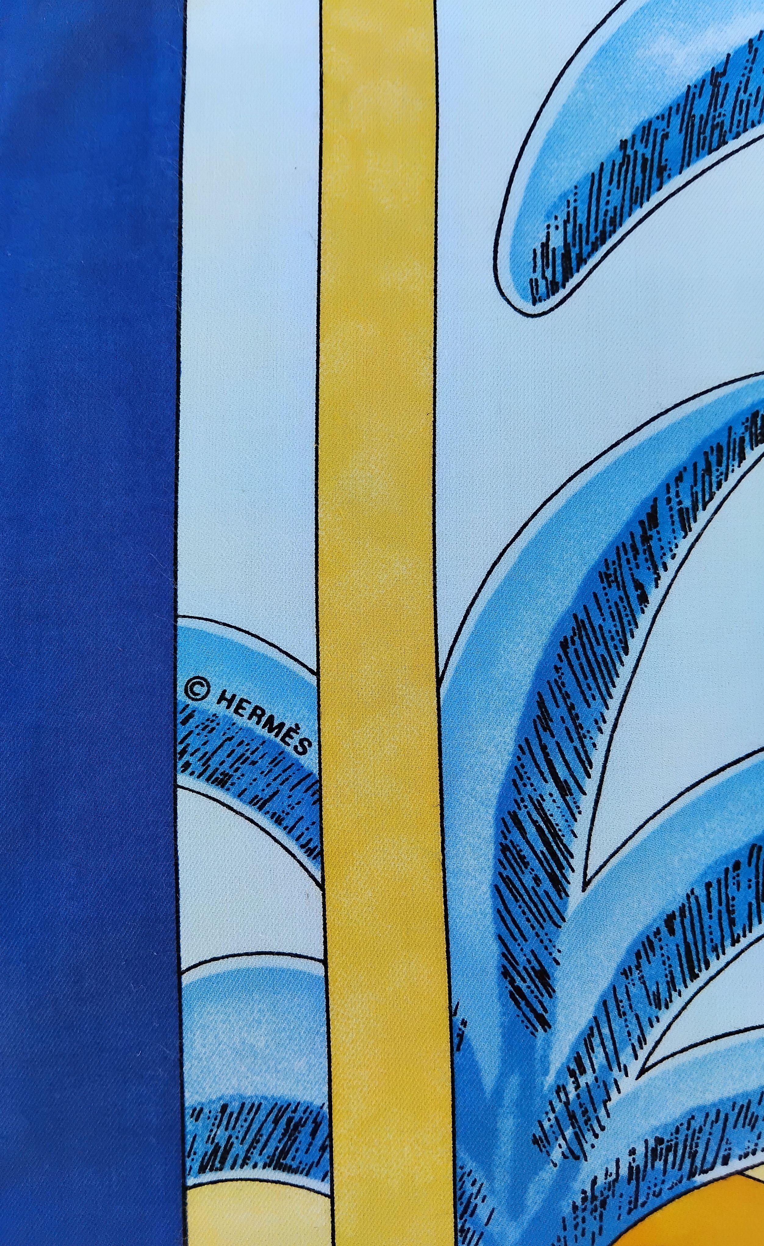Hermès  L'Ete Summer Estate Cotton Scarf Joachim Metz Blue 2