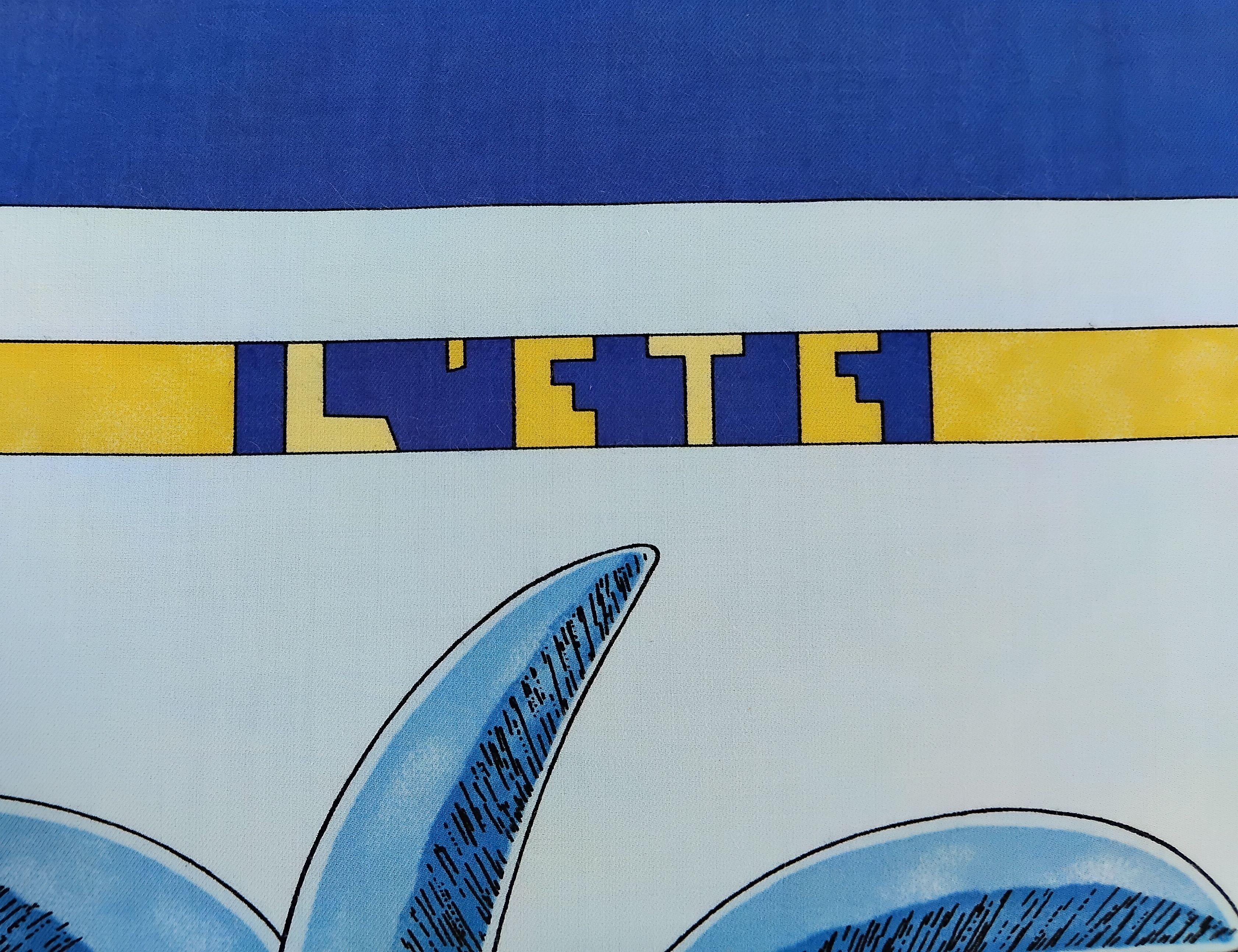 Hermès  L'Ete Summer Estate Cotton Scarf Joachim Metz Blue 4