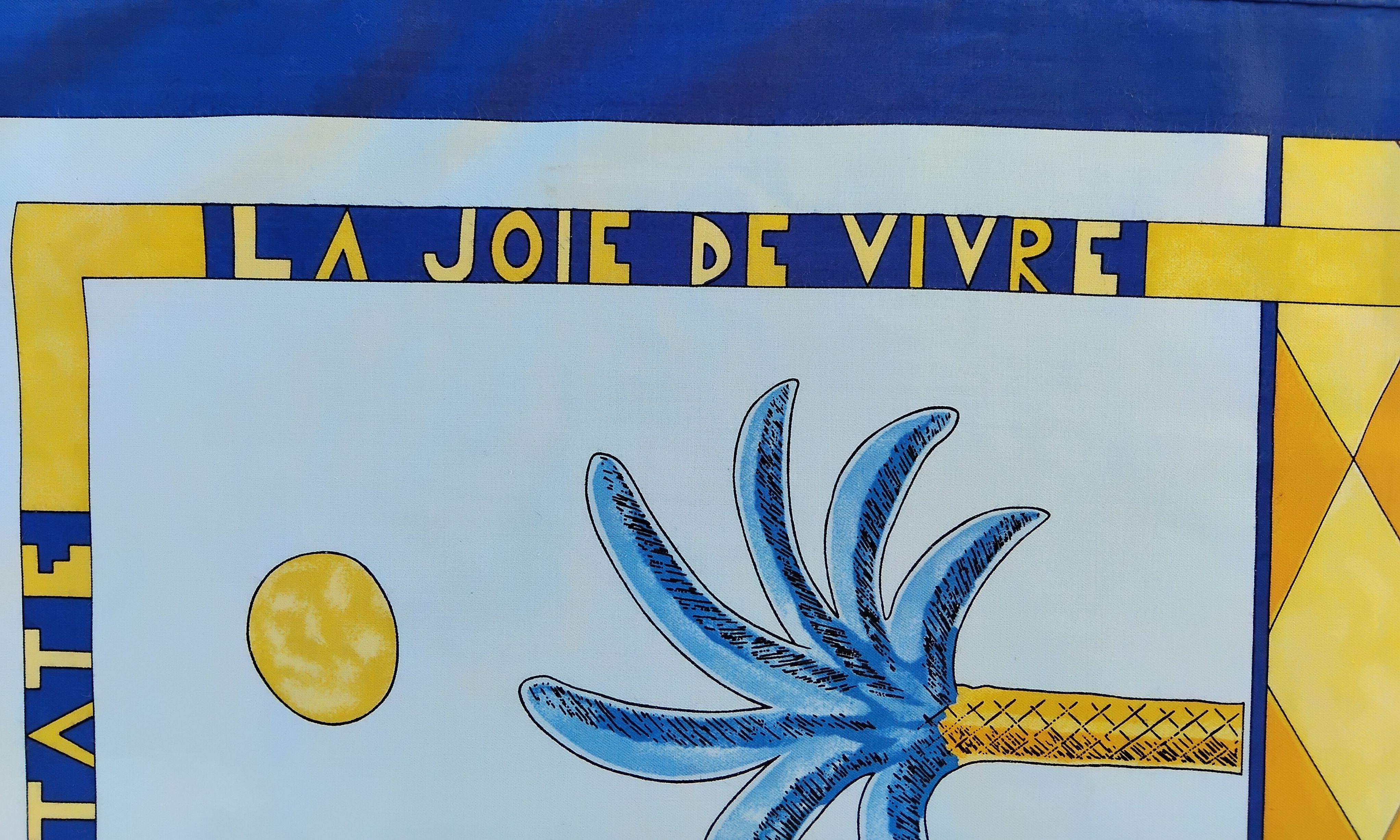 Hermès  L'Ete Summer Estate Cotton Scarf Joachim Metz Blue 5