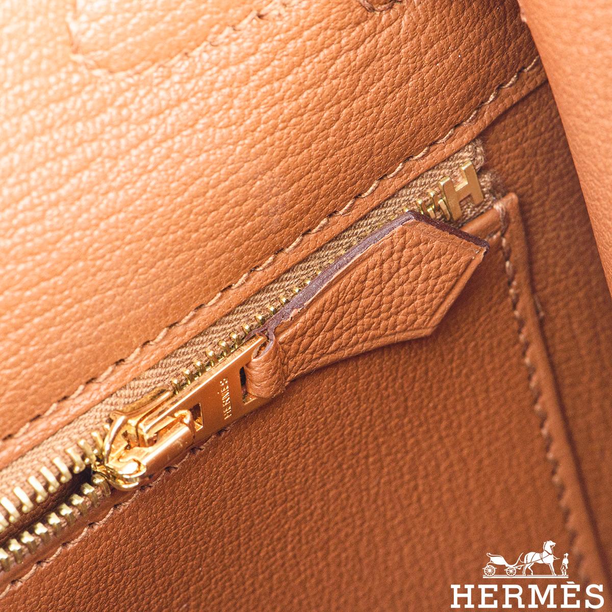 Hermès 'Letter' Kelly II Sellier 28cm Gold/ Rogue H / Capucine GHW 1