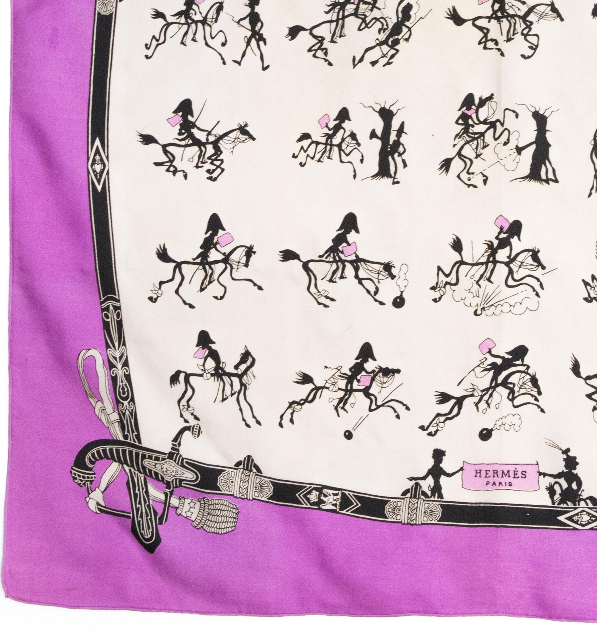 Women's or Men's Hermes “Lettre de Napoleon a Murat » by H. Grygkar Silk Scarf For Sale