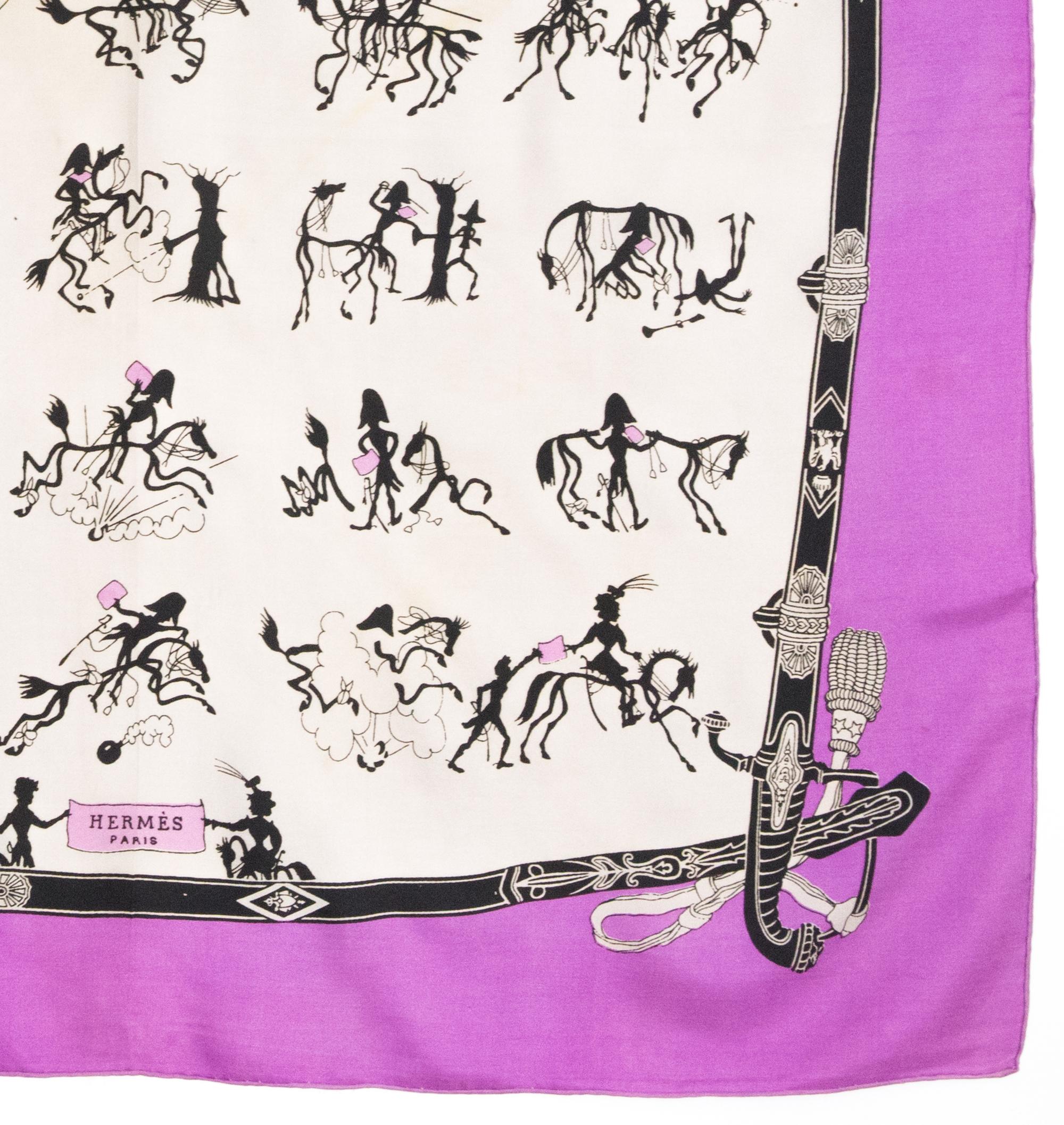 Hermes “Lettre de Napoleon a Murat » by H. Grygkar Silk Scarf For Sale 1