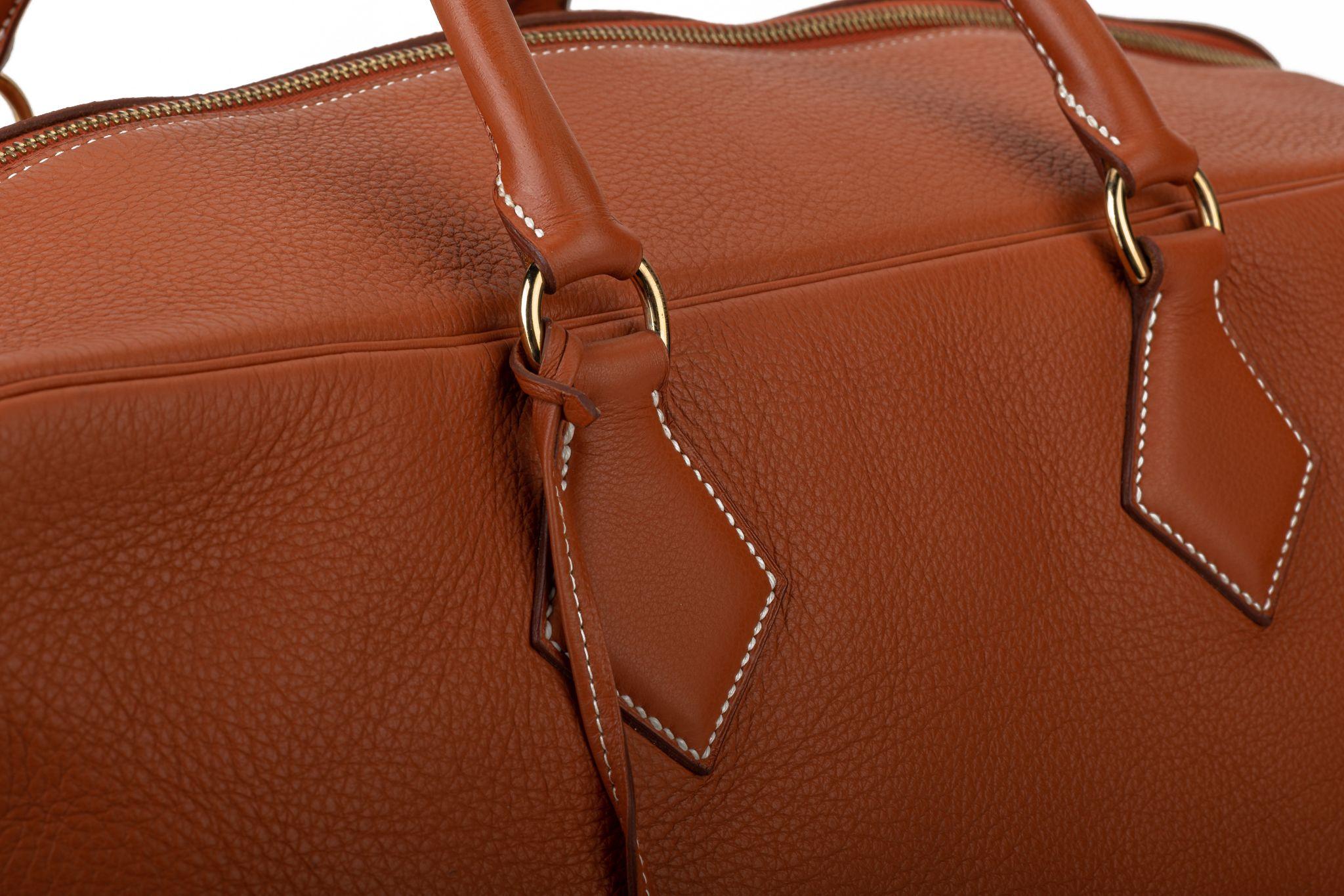 Hermès LG Victoria Rust Clemence Bag 6