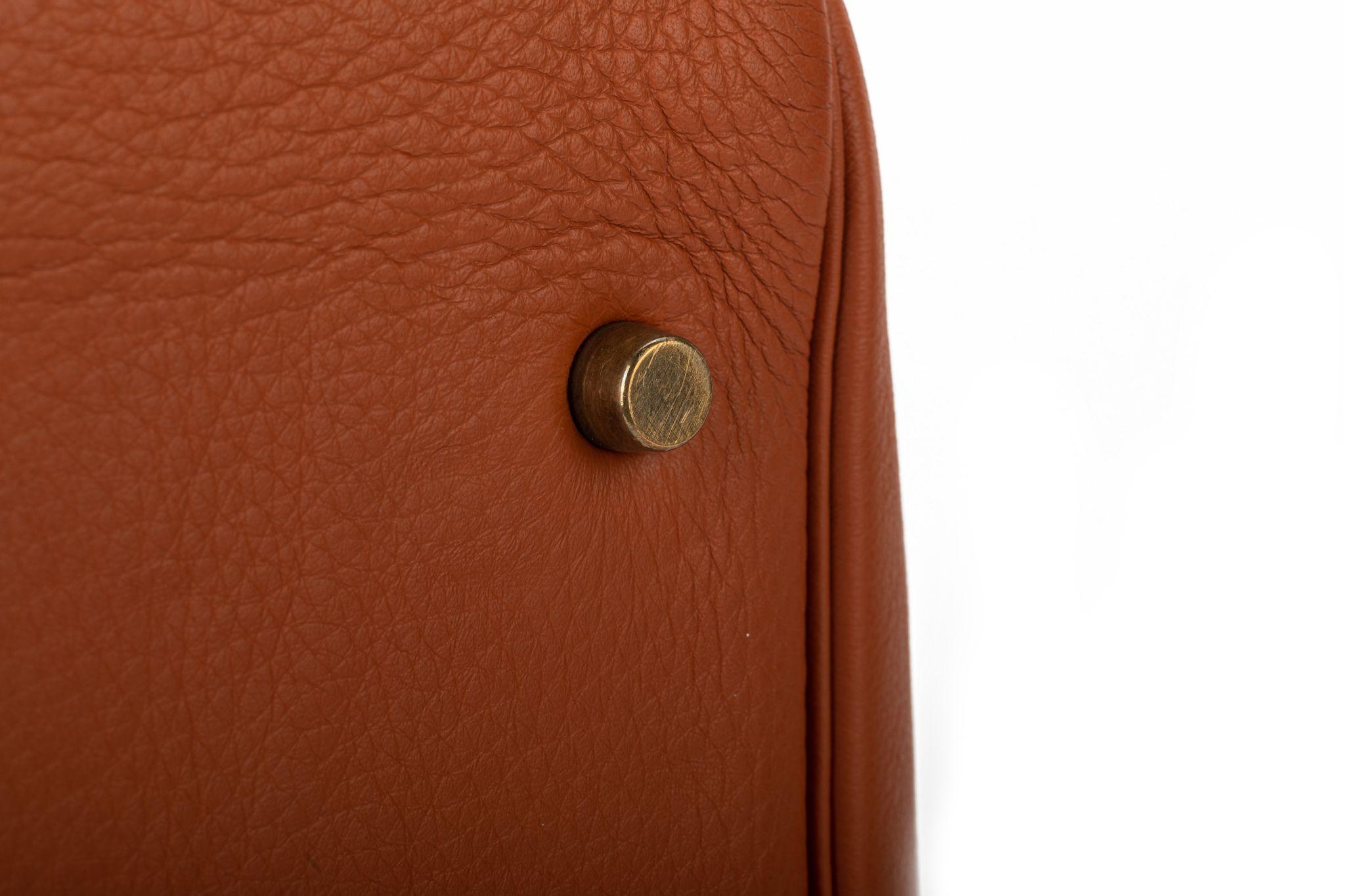 Hermès LG Victoria Rust Clemence Bag 8