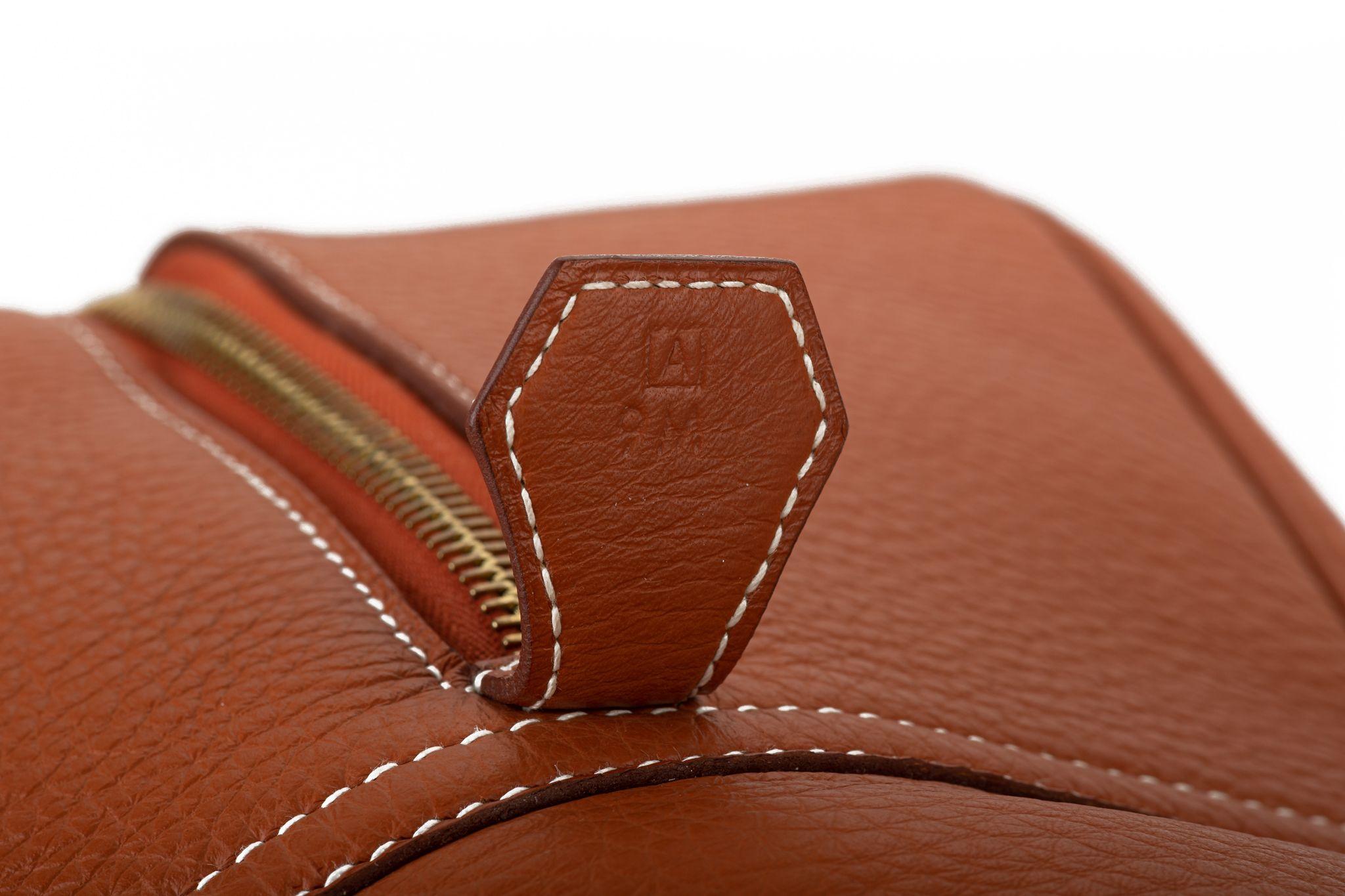 Hermès LG Victoria Rust Clemence Bag 9