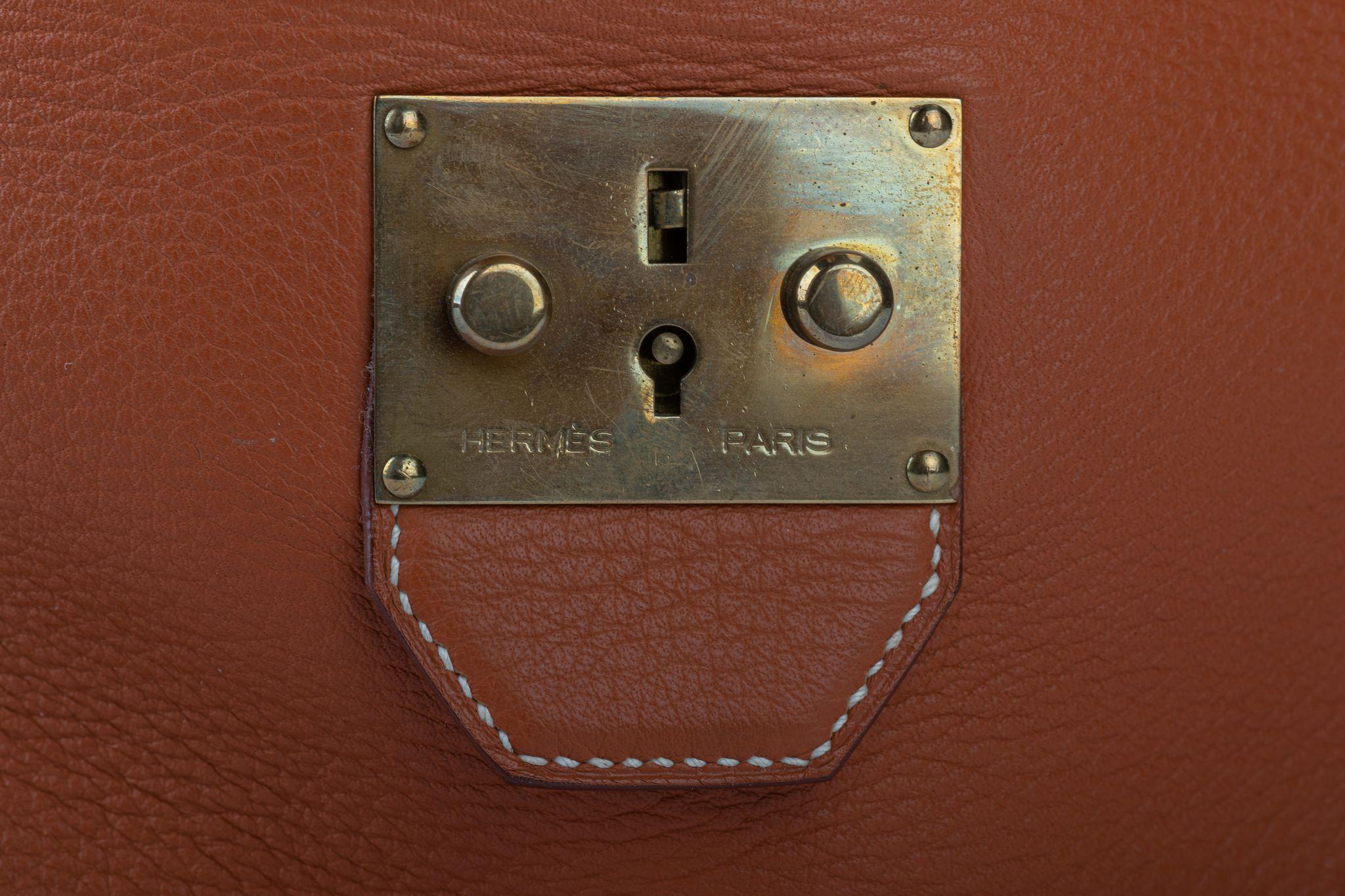 Hermès LG Victoria Rust Clemence Bag 11
