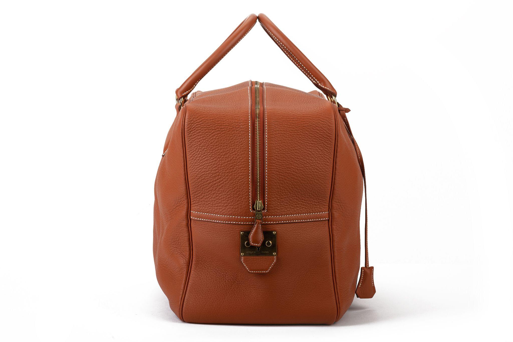 Hermès LG Victoria Rust Clemence Bag In Excellent Condition In West Hollywood, CA