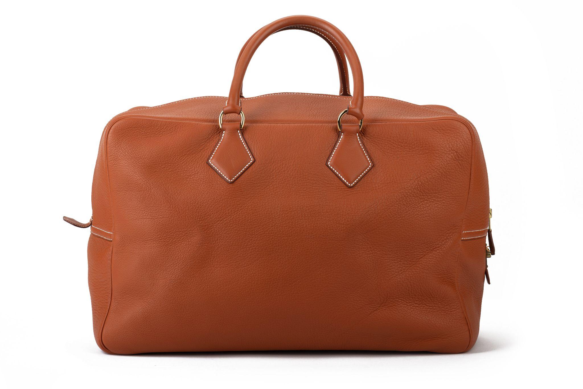 Women's Hermès LG Victoria Rust Clemence Bag