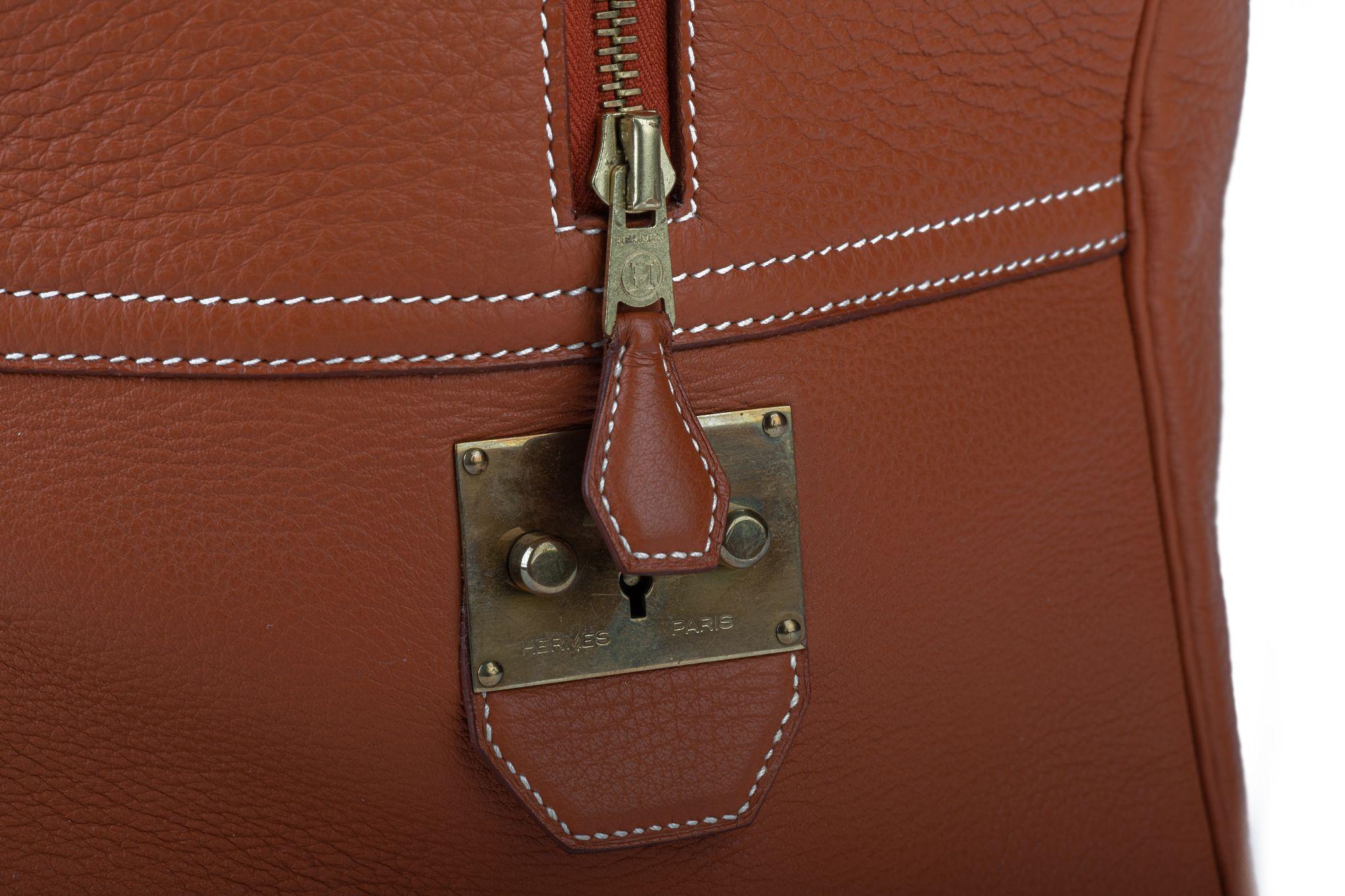 Hermès LG Victoria Rust Clemence Bag 3