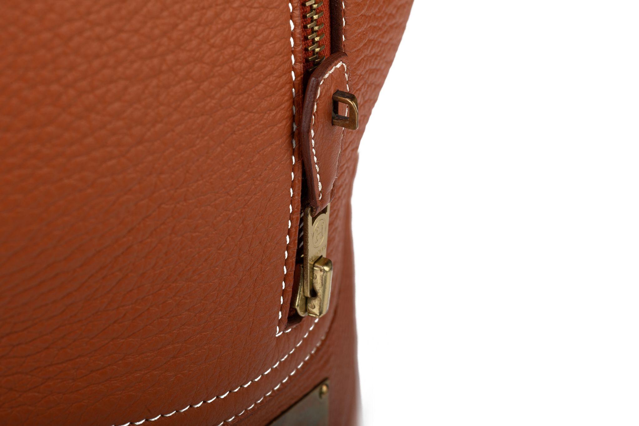 Hermès LG Victoria Rust Clemence Bag 4