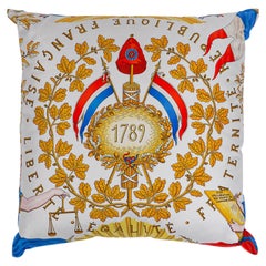 Hermes Liberte Egalite Fraternite 1789 Republique Francaise Vintage Silk Pillow
