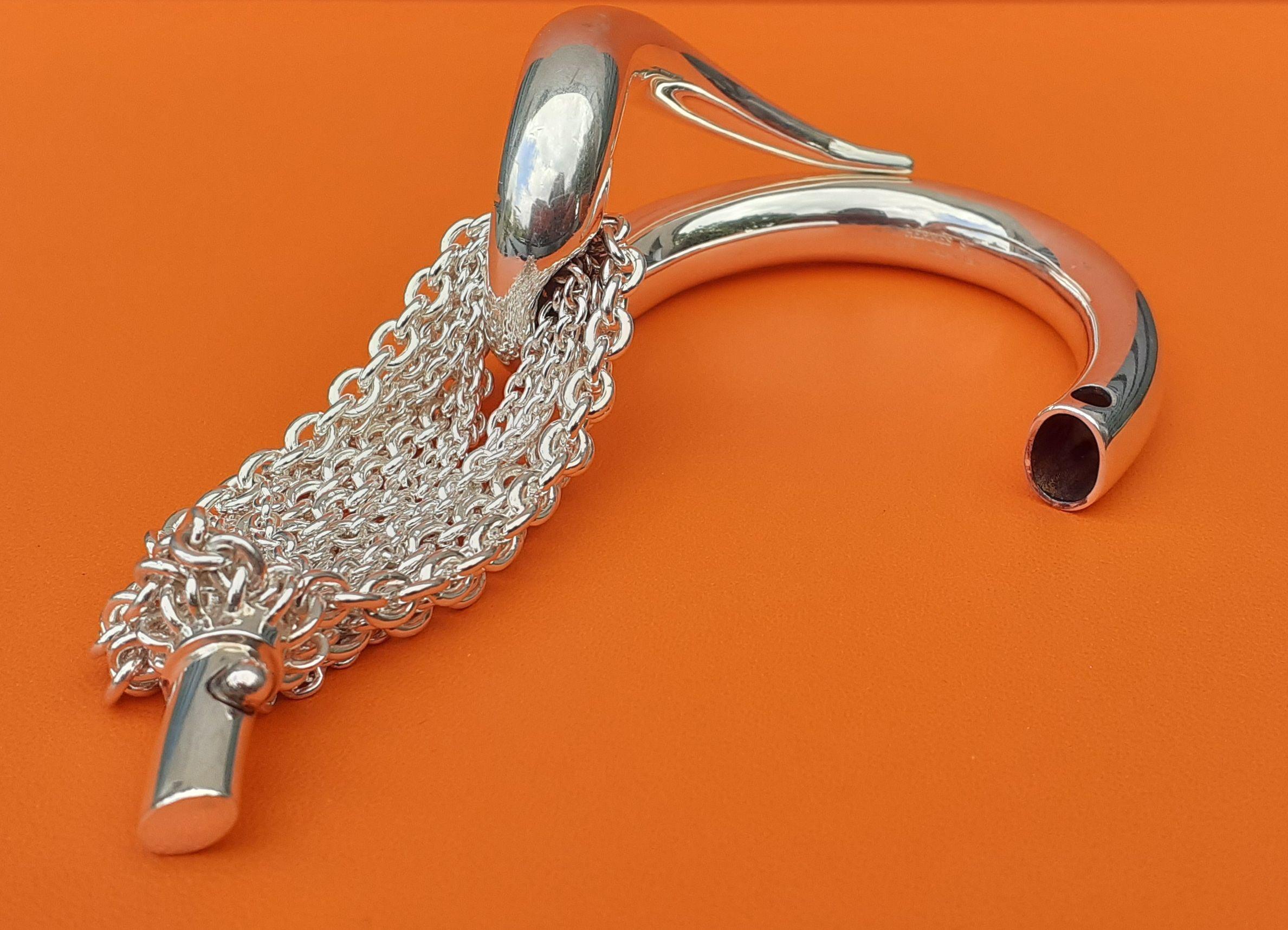 Hermès Bracelet Licol en argent brillant, petite taille, rare en vente 9