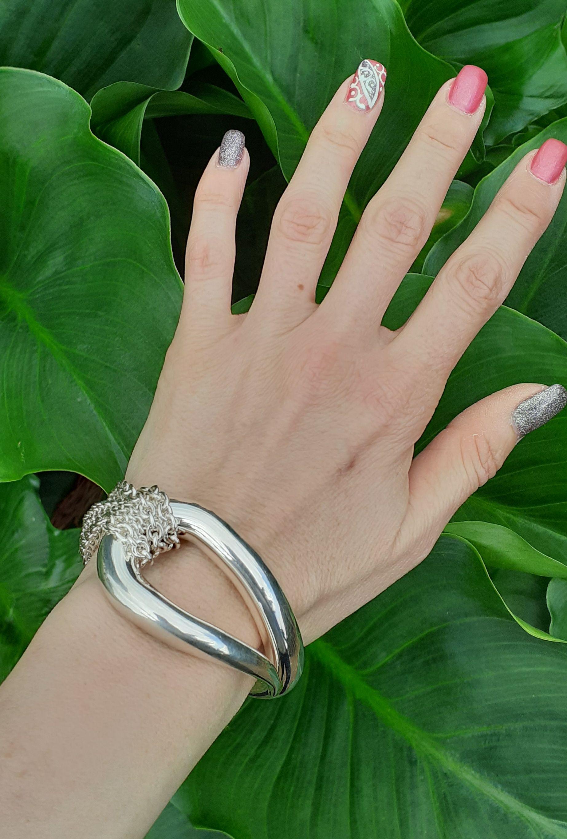 Hermès Licol Shiny Silver Bracelet Small Size Rare For Sale 9