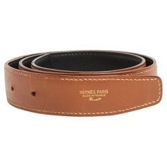 Hermès Lien 32 mm Cuir T67 Belt Gold Black Reversible Leather Strap US26 Hermes