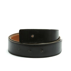 Hermès Lien 32 mm Cuir T75 Black Gold Reversible Leather Belt Strap US28 Hermes