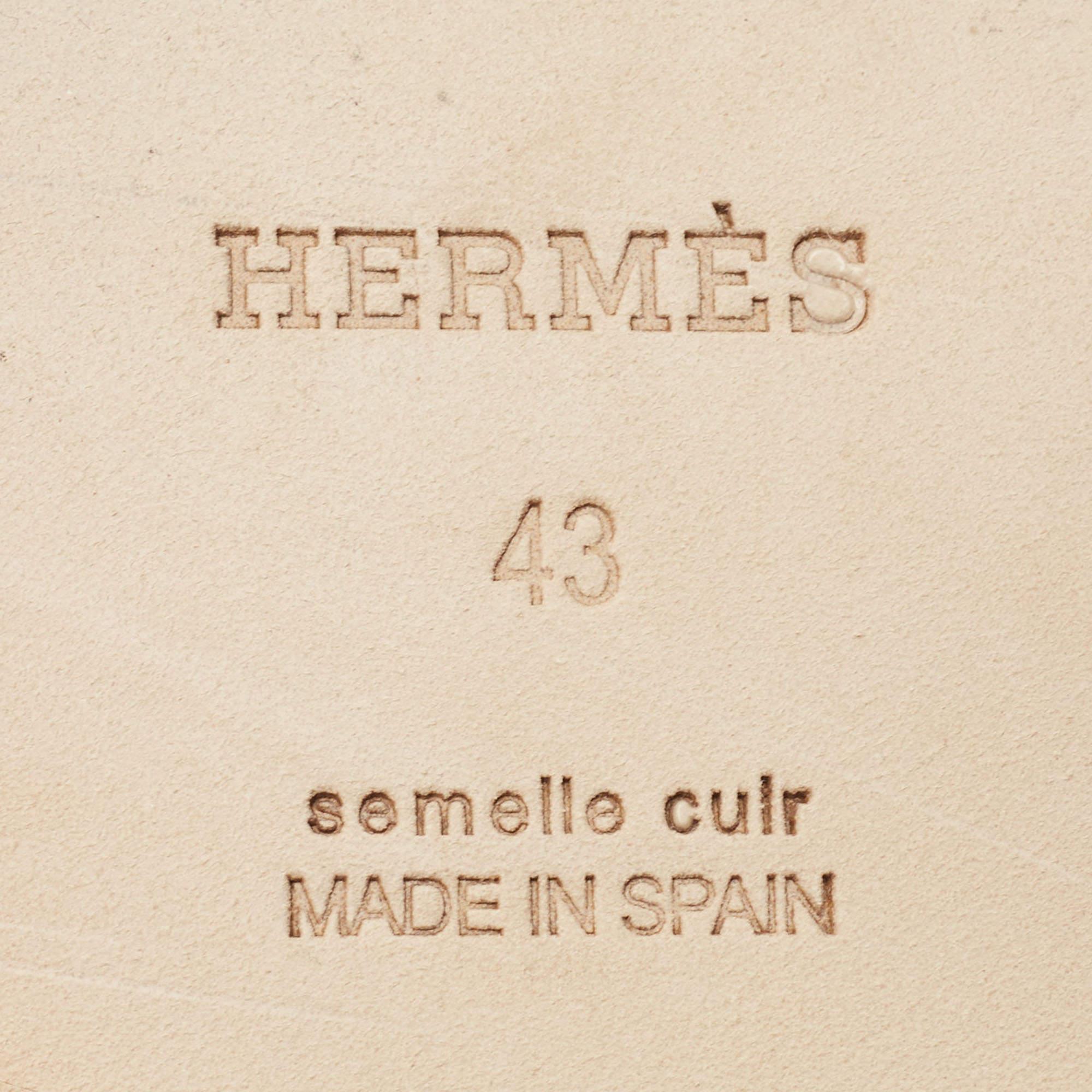 Hermes Light Blue Denim Antigua Espadrille Slides Size 43 1