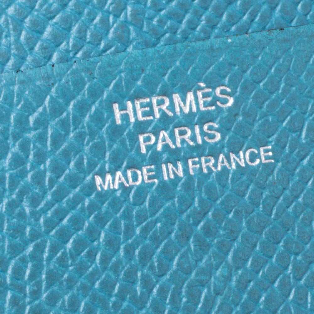 Hermes Light Blue Leather Bifold Compact Wallet 2