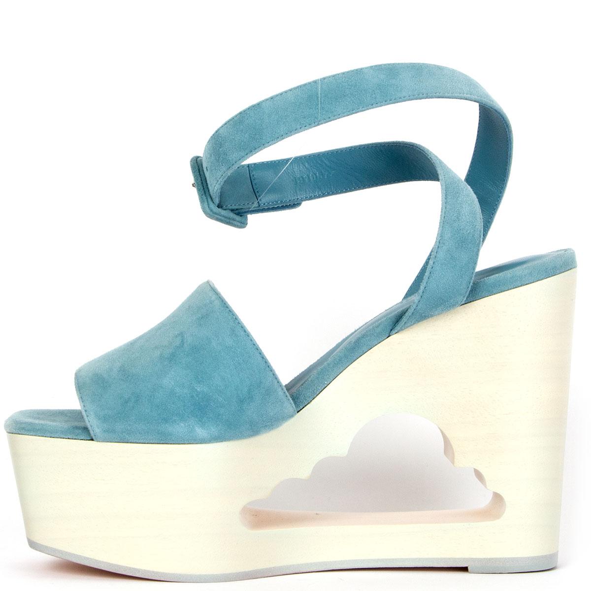 light blue wedge heels