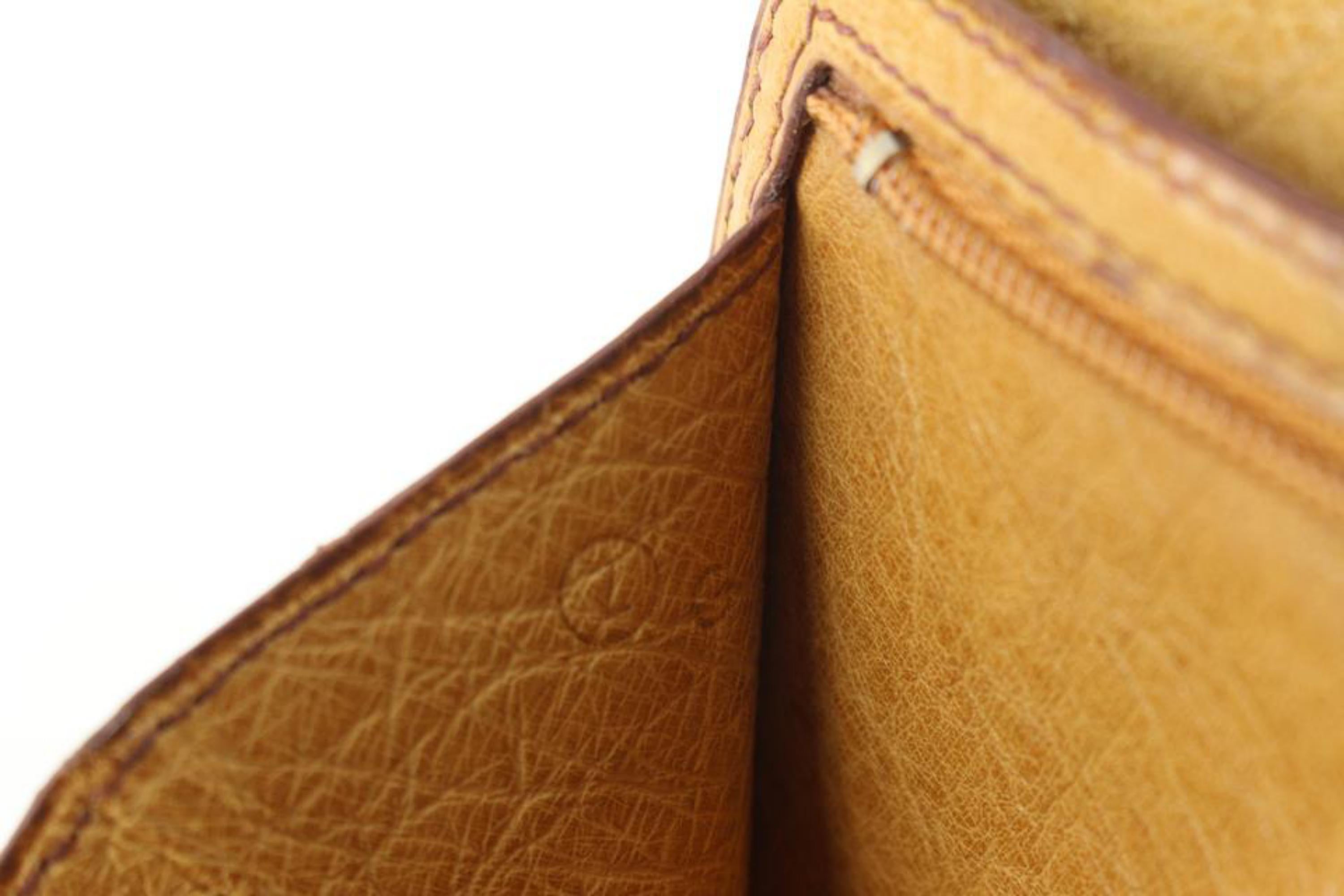 Hermès Light Brown Ostrich Bearn Long Bifold 3H97a 4