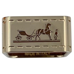 Hermes Caleche-Schalring aus hellgoldfarbenem Metall