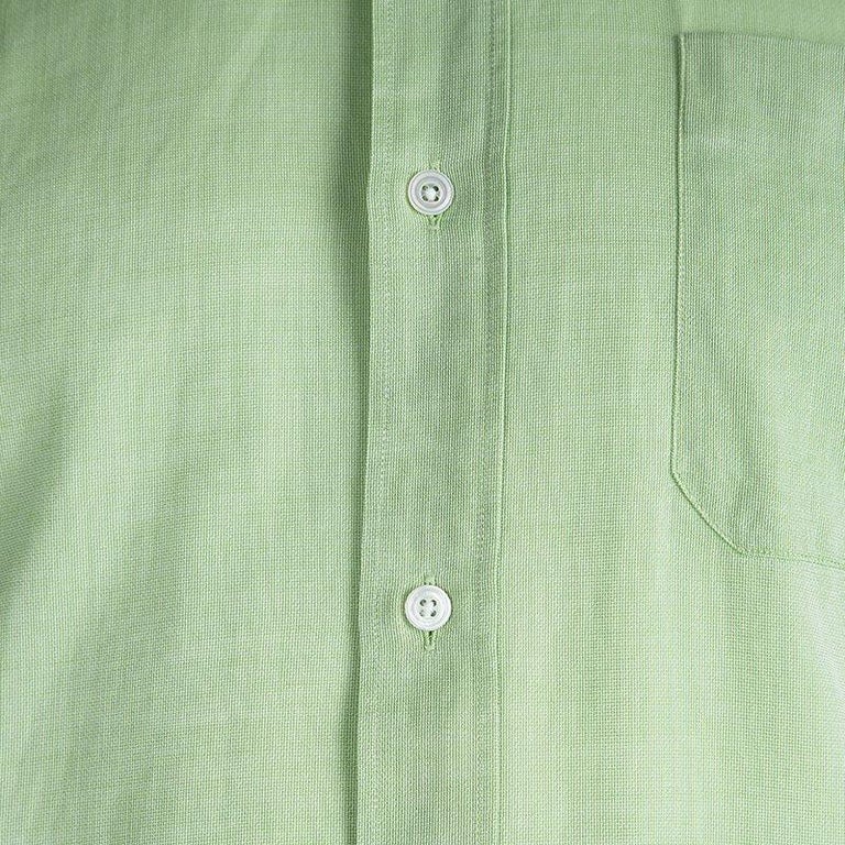 Hermes Light Green Cotton Textured Long Sleeve Button Down Shirt L For ...