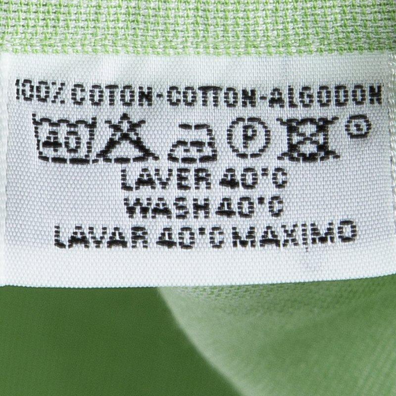 Hermes Light Green Cotton Textured Long Sleeve Button Down Shirt L 2
