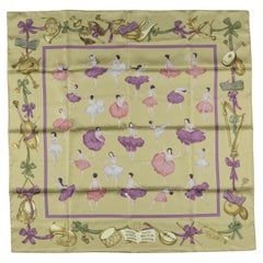 Hermès Light Green “La Danse” Rare Silk Scarf