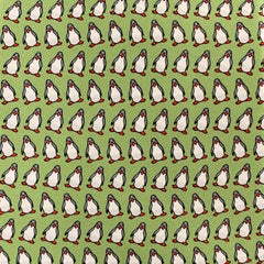 HERMES Light Green Penguin Print Silk Tie
