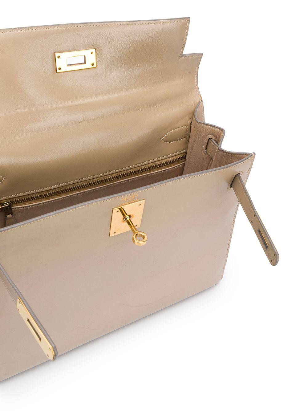 Beige Hermès Light Grey Box Leather 28cm Kelly Sellier Bag
