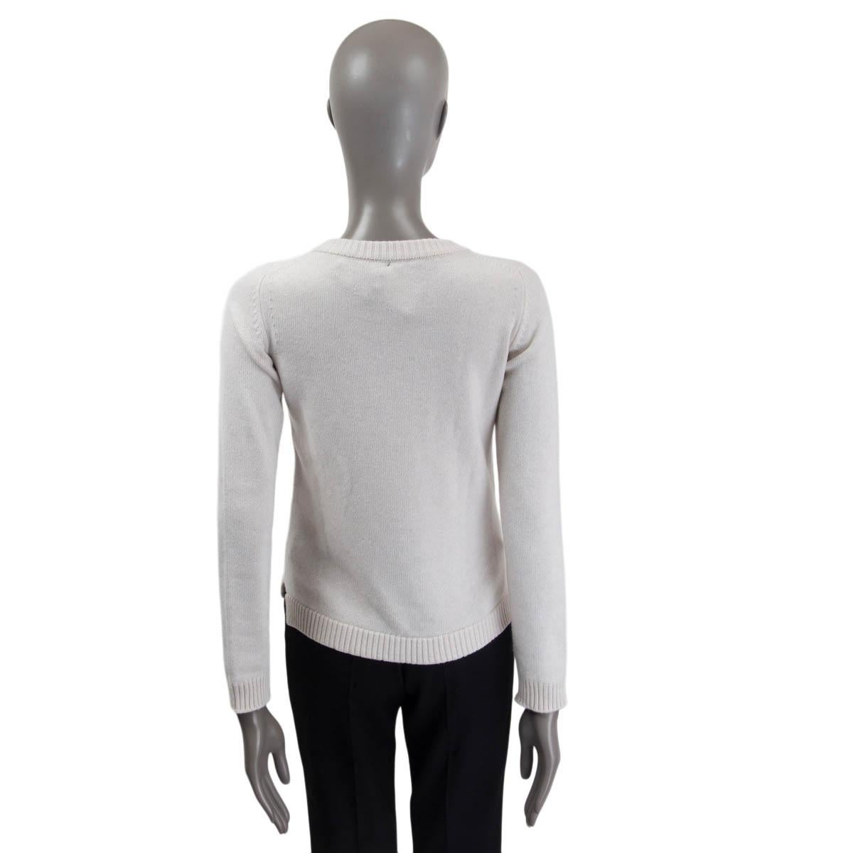 Women's HERMES light grey cashmere ROUND NECK Sweater 36 XS For Sale