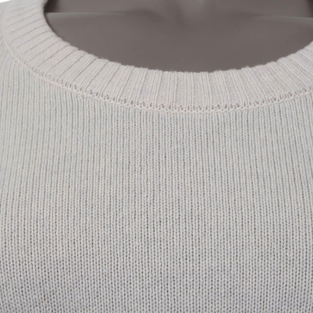 HERMES light grey cashmere ROUND NECK Sweater 36 XS For Sale 2