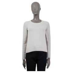 HERMES light grey cashmere ROUND NECK Sweater 36 XS