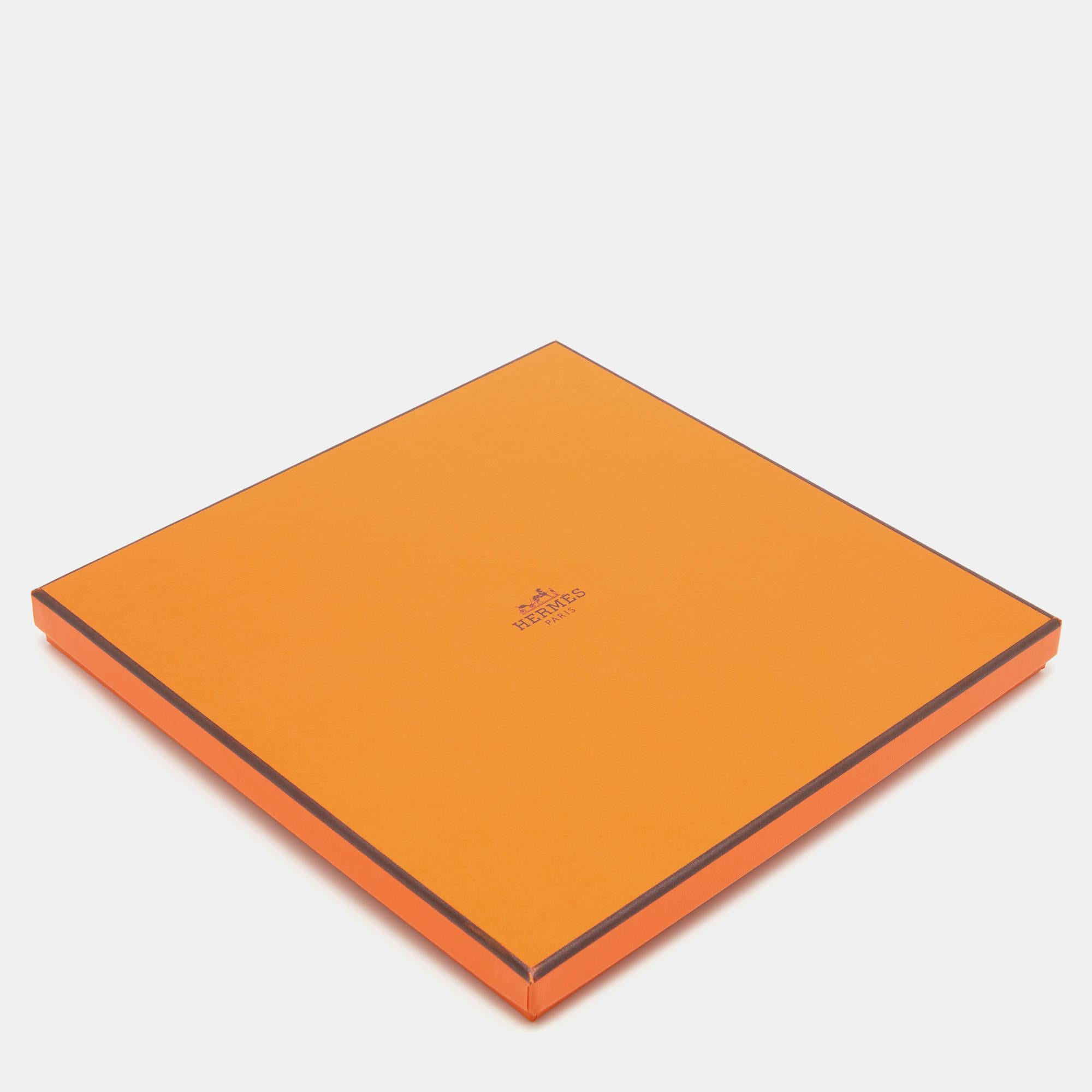 Hermès Light Orange Concours d'Etriers Washed Effect Silk Square Scarf 1