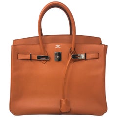 Hermes Light Orange Naturelle Birkin 35 