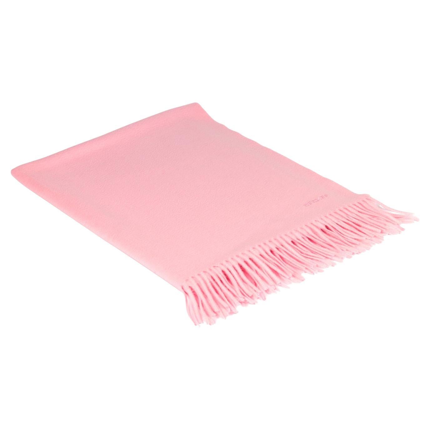 Hermès Light Pink Cashmere Embroidered Stole