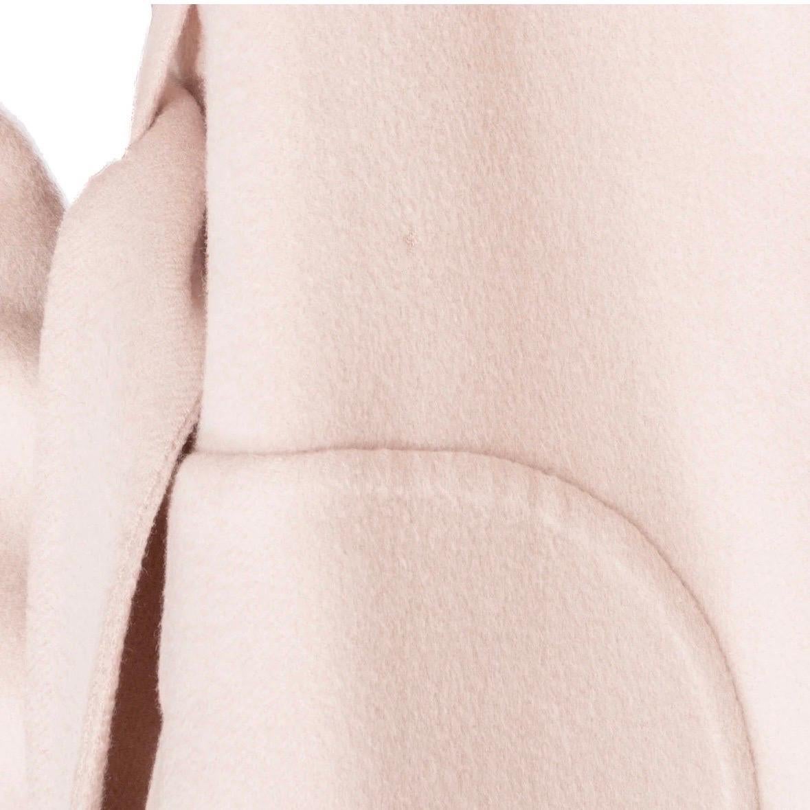 Hermès - Manteau à col large en cachemire rose clair  en vente 8