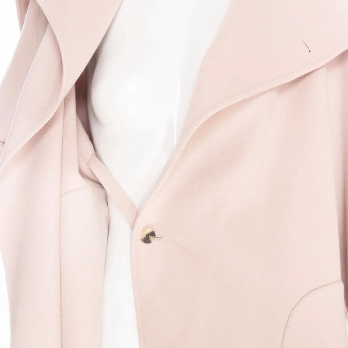 Hermès Light Pink Cashmere Wide Collar Coat 2