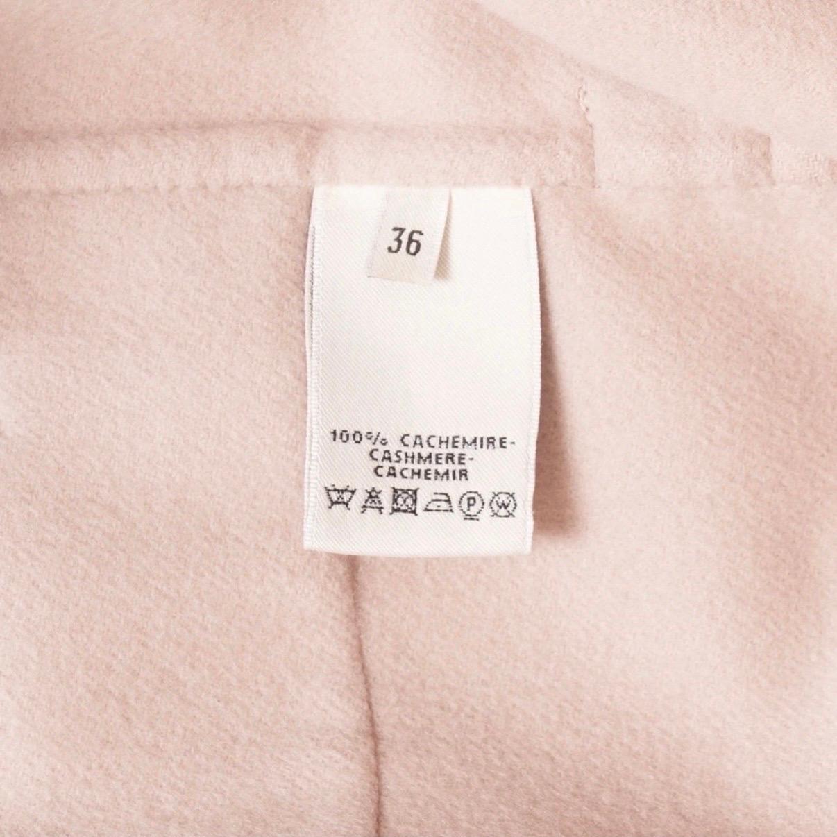 Hermès Light Pink Cashmere Wide Collar Coat 4
