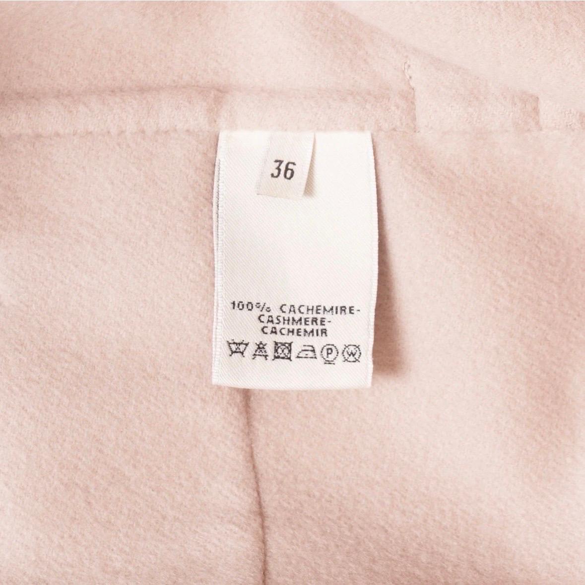 Hermès Light Pink Cashmere Wide Collar Coat  For Sale 5