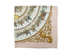 Hermes Light Pink & Multicolor Silk Scarf