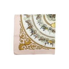 Hermes Light Pink & Multicolor Silk Scarf