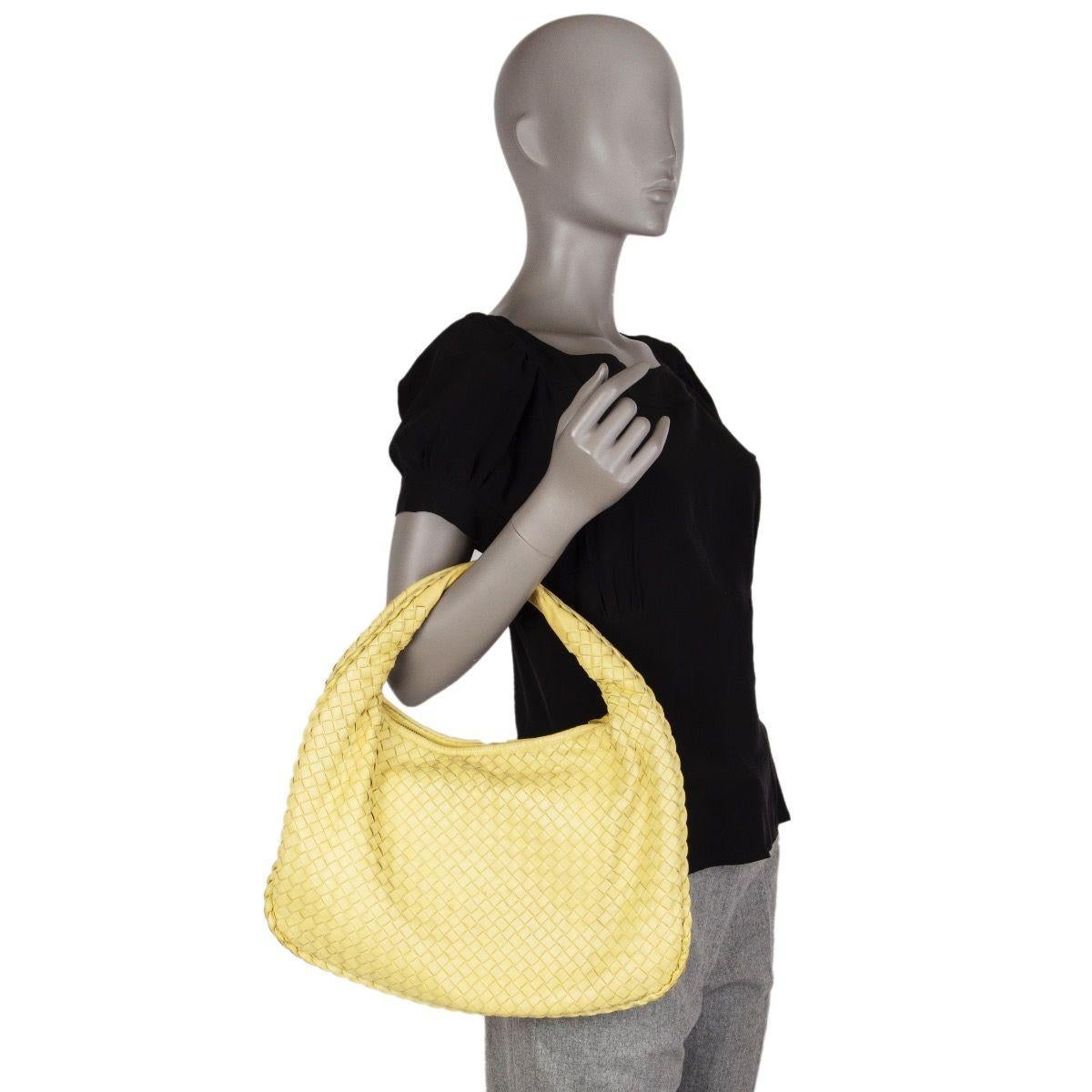Women's BOTTEGA VENETA light yellow leather VENETA SMALL Hobo Shoulder Bag