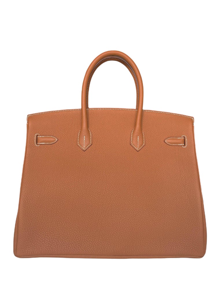 Hermes LIKE NEW Gold Tan Togo Leather 35cm Birkin Bag w/ BOX DUST BAG