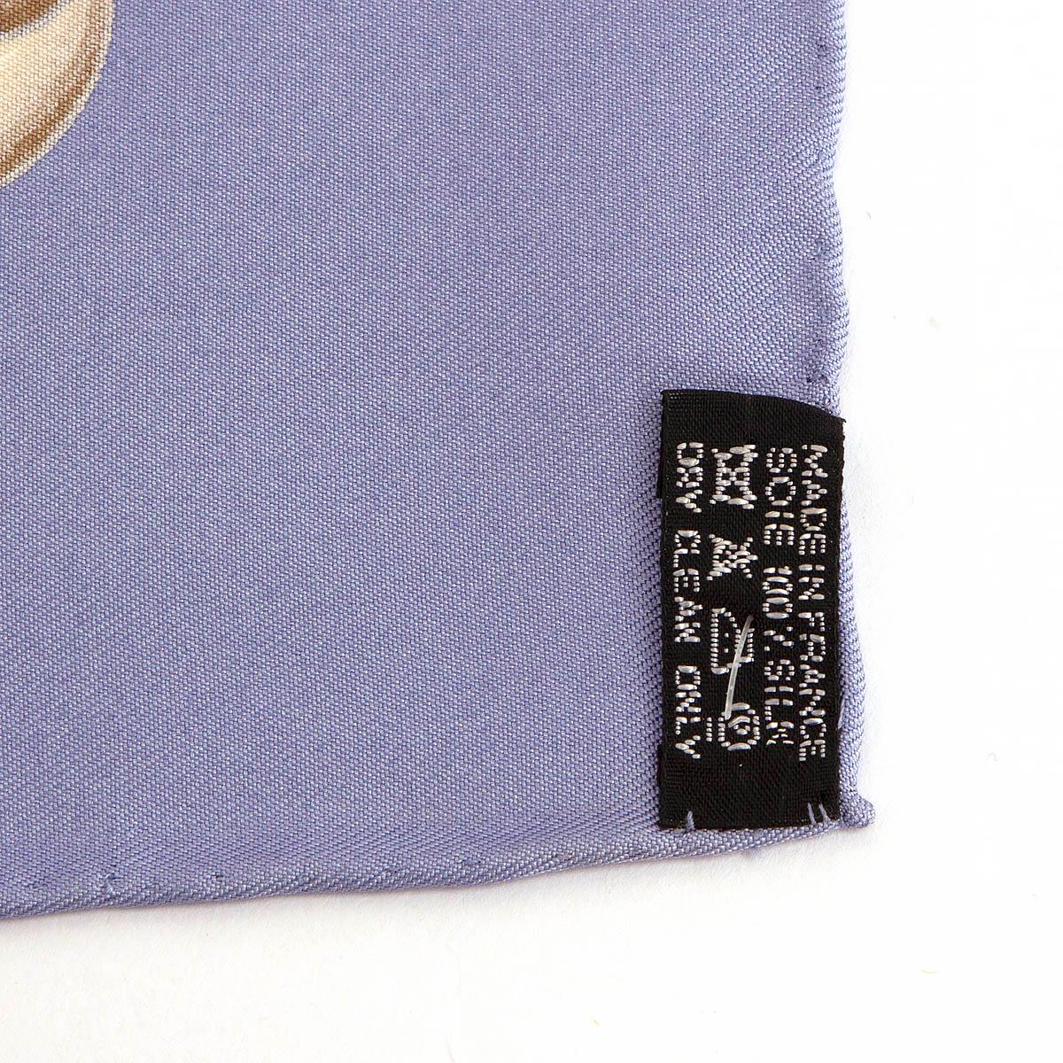 HERMES lilac silk LES CHEVAUX DES EMPEREURS MOGHOLS 90 Twill Scarf For Sale 1