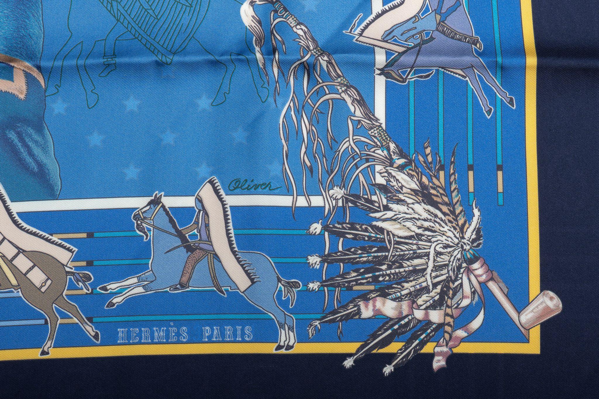 Hermès Lim. Ed. Pawnee Pañuelo Bandana Nuevo en Caja en venta 2