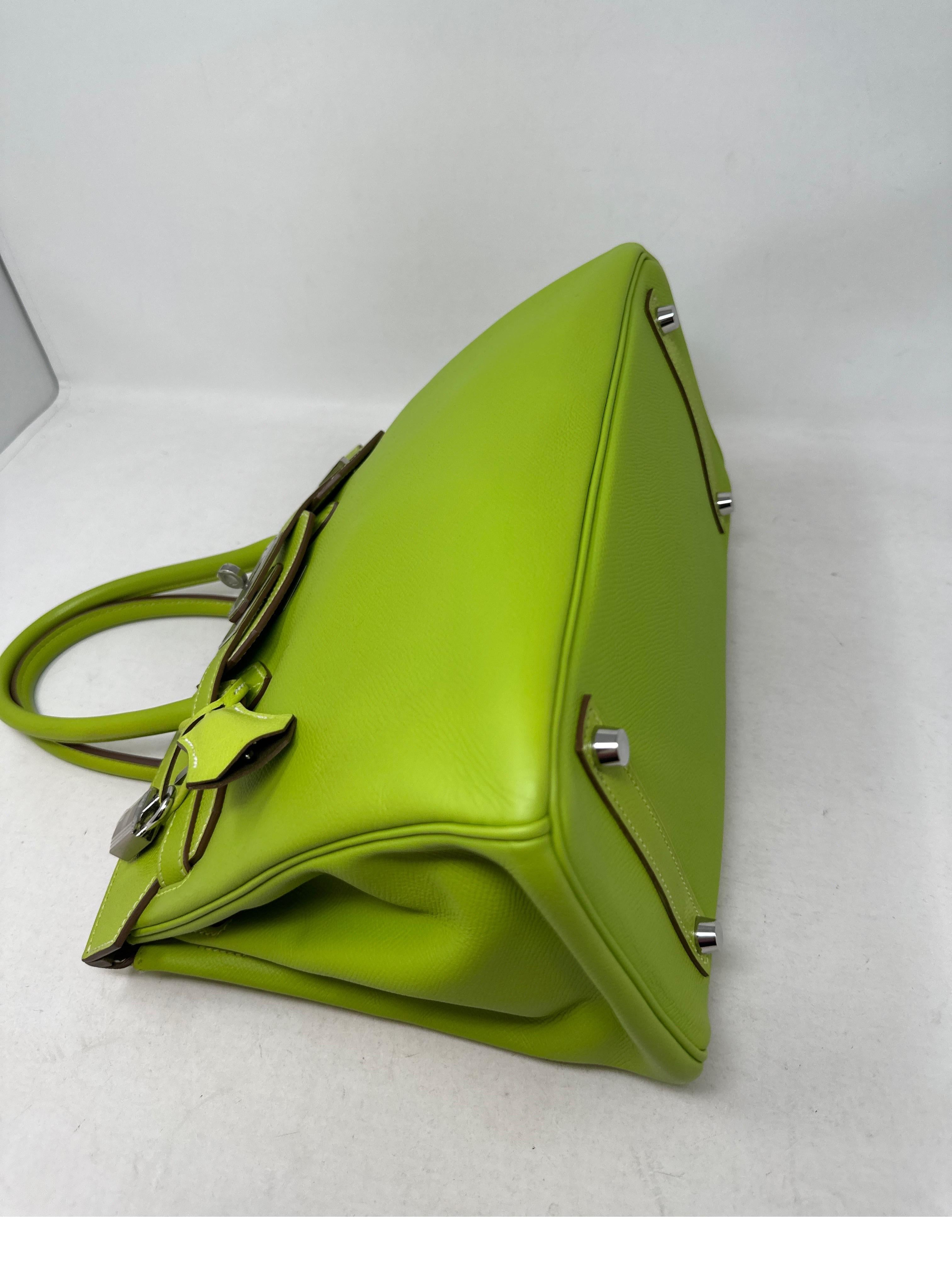 Sac Hermes Lime Birkin 30  en vente 2