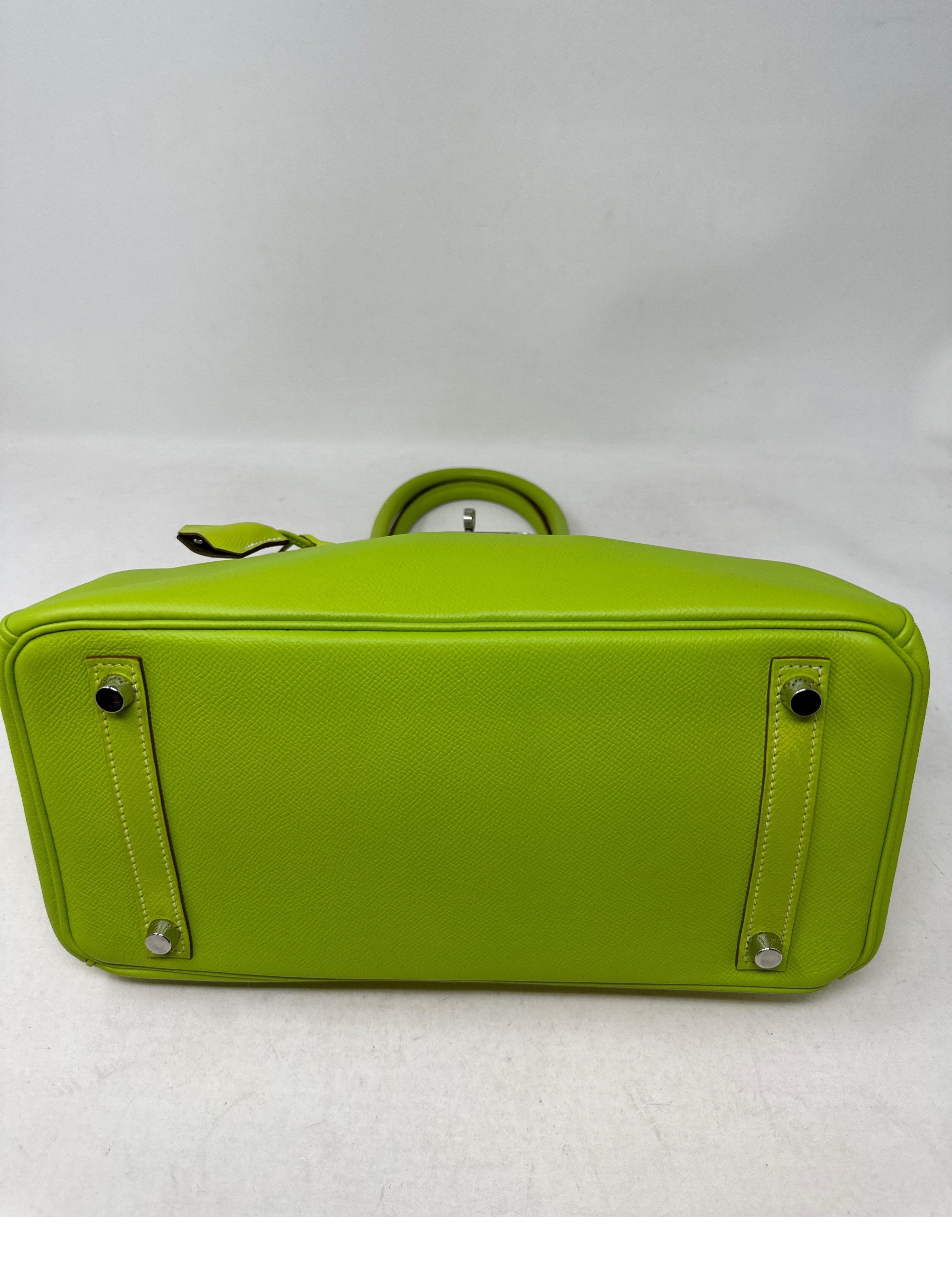 Hermes Lime Birkin 30 Bag  For Sale 3