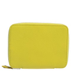 Hermés Lime Epsom Leather Globe Trotter Zip Agenda Cover