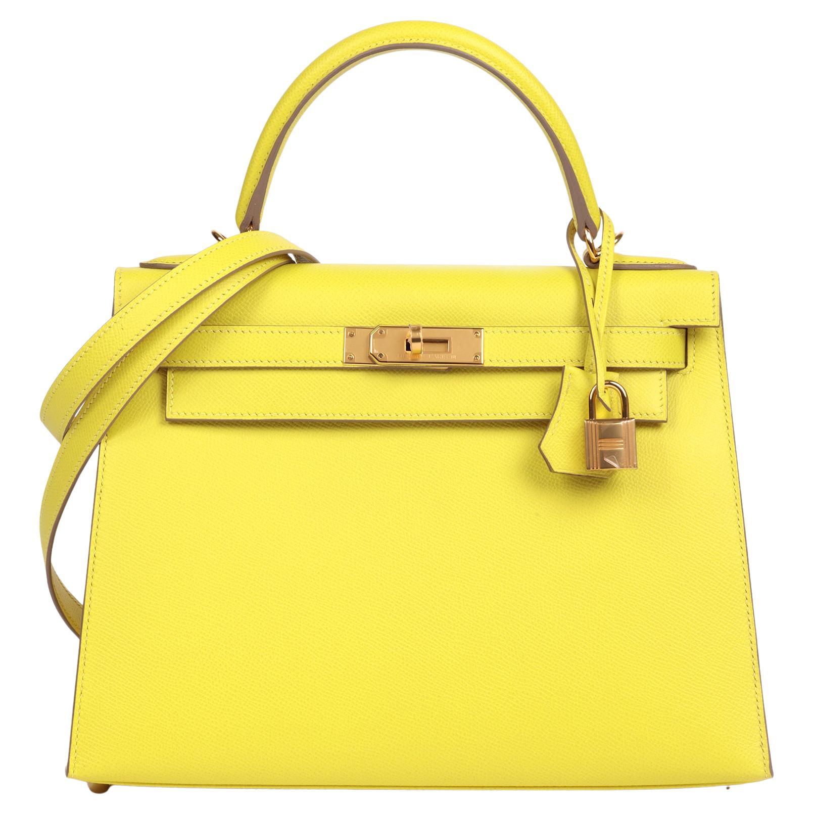 Hermès Lime Epsom Leather Kelly 28cm Sellier