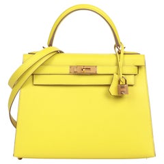 Hermès Lime Epsom Leather Kelly 28cm Sellier